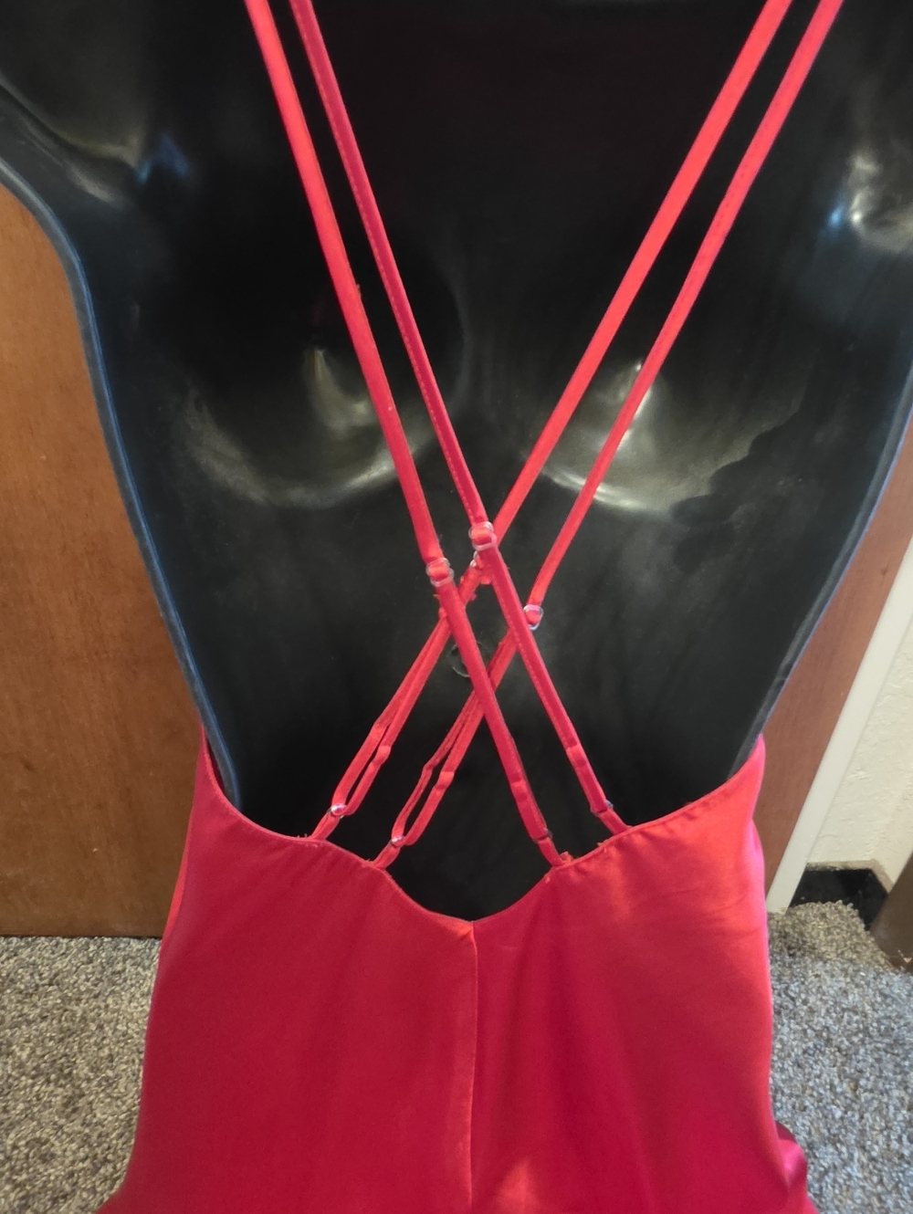 Frederick's of Hollywood Red Satin V-Neck Slip Dress SzM - Picture 8 of 9